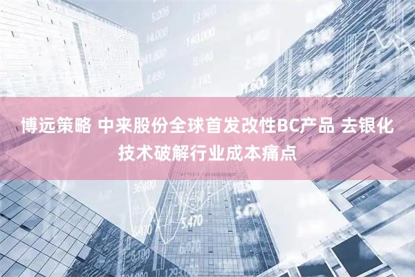 博远策略 中来股份全球首发改性BC产品 去银化技术破解行业成本痛点