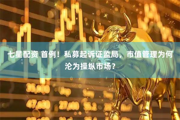 七星配资 首例！私募起诉证监局，市值管理为何沦为操纵市场？