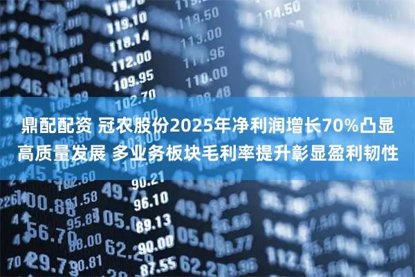 鼎配配资 冠农股份2025年净利润增长70%凸显高质量发展 多业务板块毛利率提升彰显盈利韧性