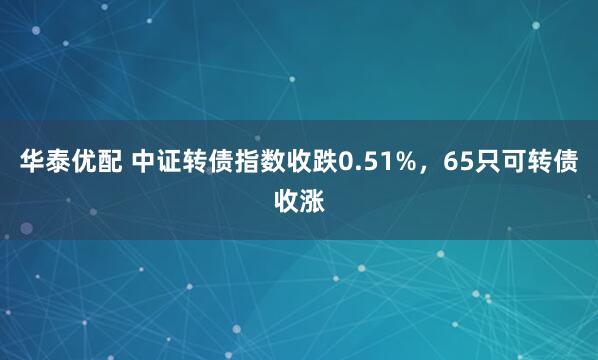 华泰优配 中证转债指数收跌0.51%，65只可转债收涨